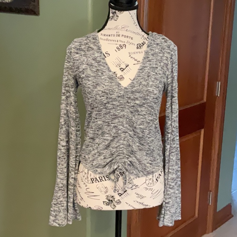 Express Gray V-Neck Women's Top size S